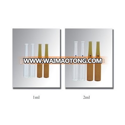 Type I clear and amber glass Ampoules with red circle produced with Italy equipment