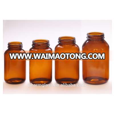 Amber Wide Mouth Glass Bottle Tablet Bottle